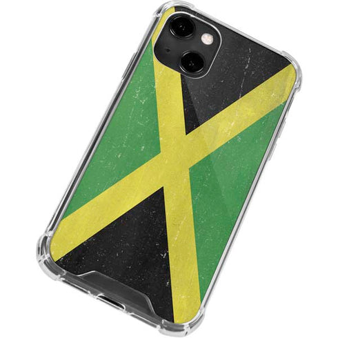 Jamaica Flag Distressed iPhone 13 Clear Case